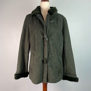 Gallery Women's Green Toggle Coat Size M EUC